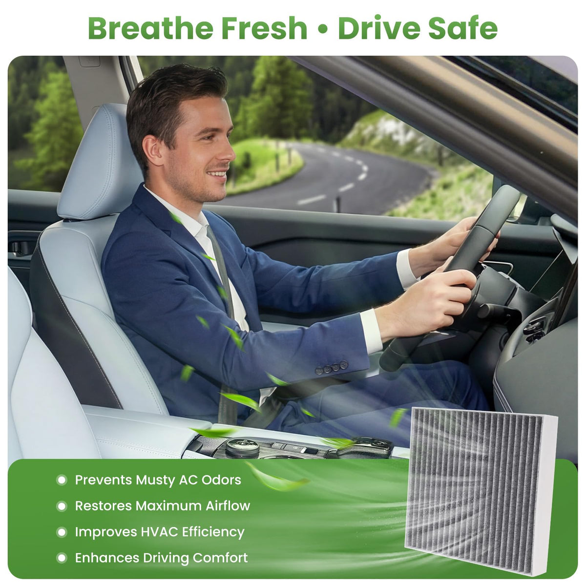 ZTGPMP cabin filter shown at glovebox access for quick homeowner replacement