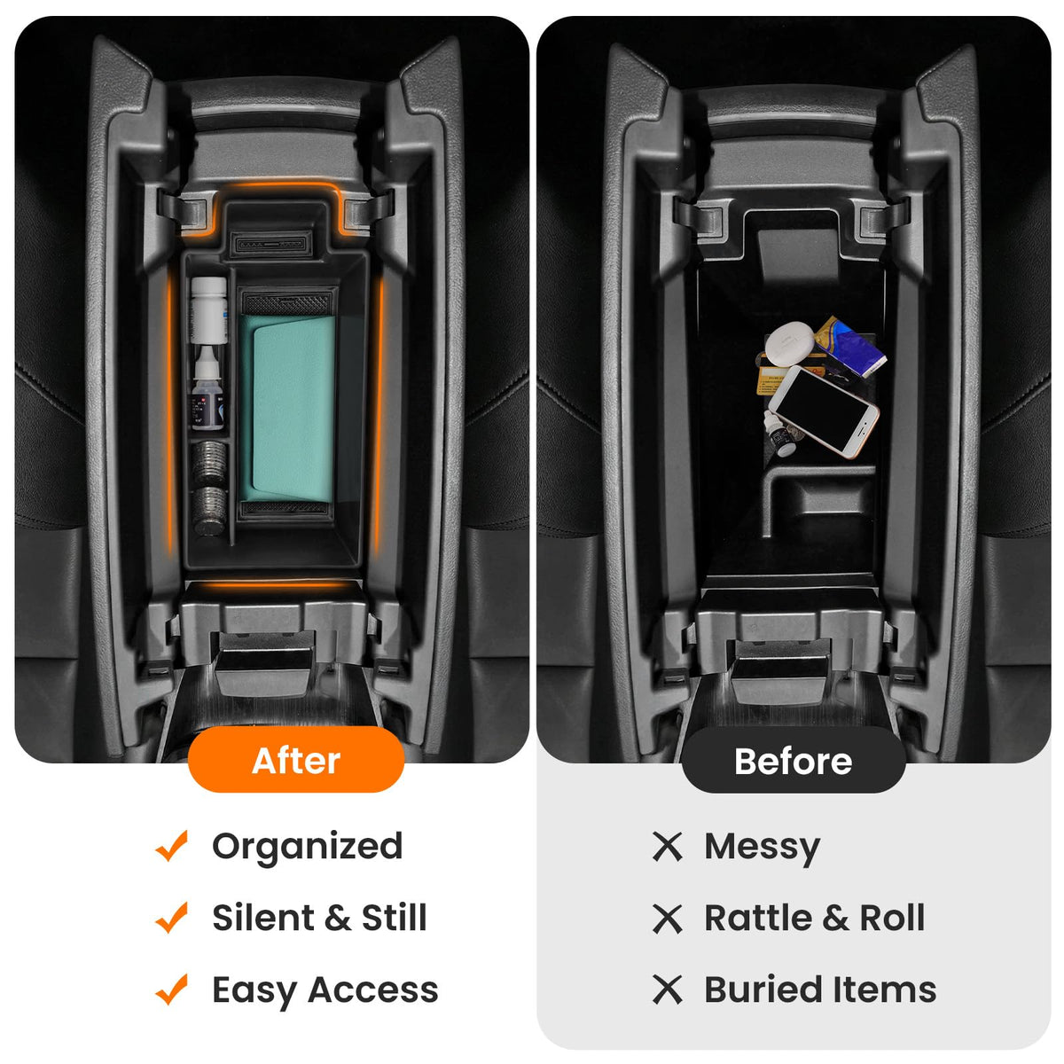 ZTGPMP installed in Nissan Rogue interior for tidy organization