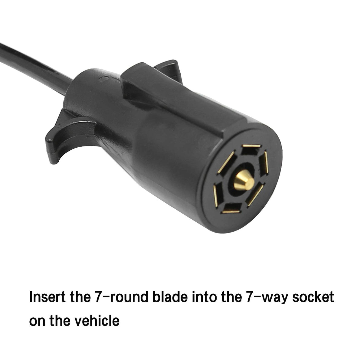 ZUDKSUY 4-pin flat trailer plug close-up showing correct fit and reliable light transmission