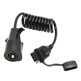 ZUDKSUY front view of 7-to-4 adapter showing both plugs and compact coil for easy storage