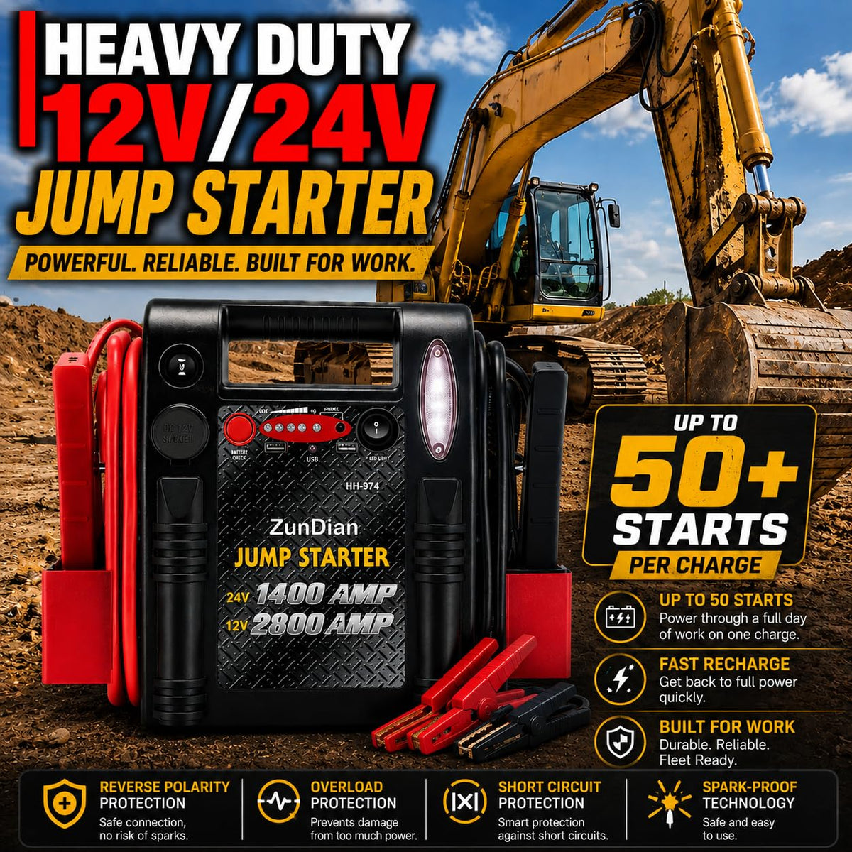 ZunDian on a jobsite supplying power for tools and emergency use