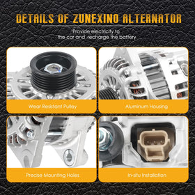 ZuneXino alternator installed in engine bay demonstrating correct fitment and easy replacement