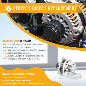 ZuneXino alternator plug at 1:00 clock position for precise electrical connection and correct fit