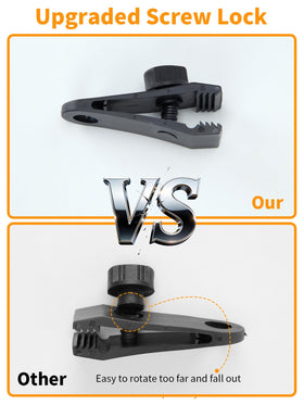 Zuplo clips used on a canopy providing stable outdoor shelter support