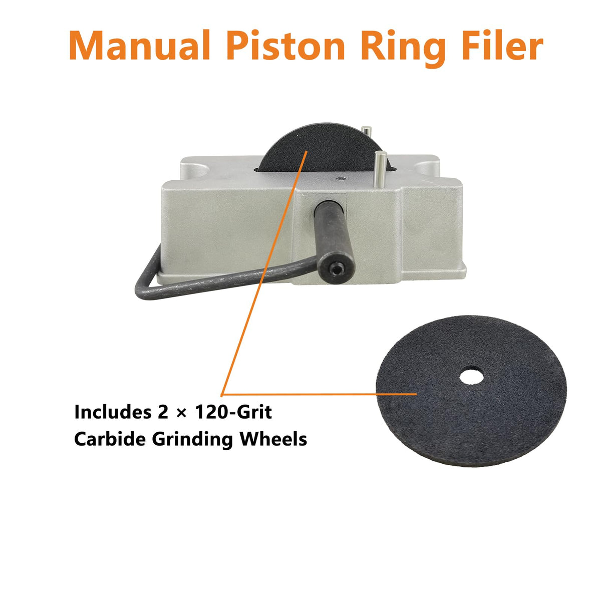 ZUVELLO filer close-up on 120 grit carbide wheel highlighting precise control