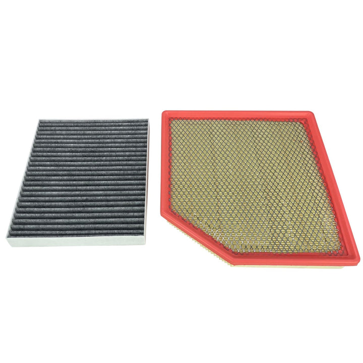 ZUVELLO front view of engine and cabin filter set showing sealed packaging and fitment benefit