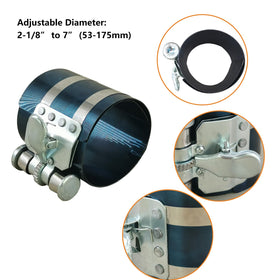 ZUVELLO ring compressor detail showing spring-steel construction and fit benefit