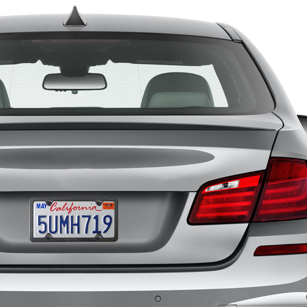 ZXFOOG installed on front bumper showing clean fit and preserved plate labels