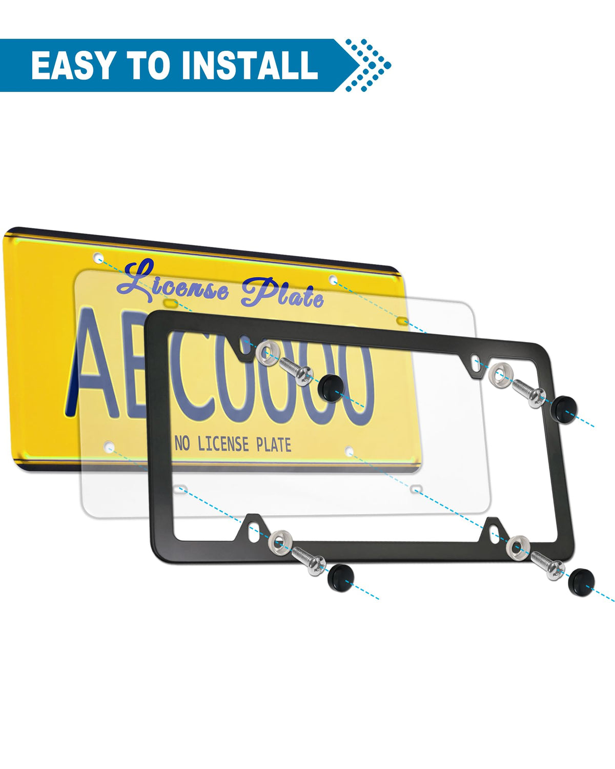ZXFOOG rear plate installation showing unobstructed numbers and sticker visibility