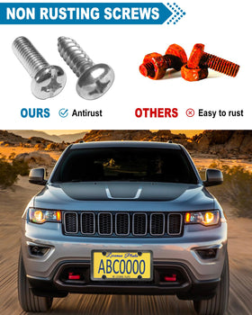 ZXFOOG license plate next to a ruler showing universal standard 12.25x6.3 inch fit