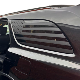 Zxiaochun front view of decal on Durango rear side window showing clean fit and style