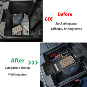 Zxiaochun in-car use with phone and charger showing organized charging convenience