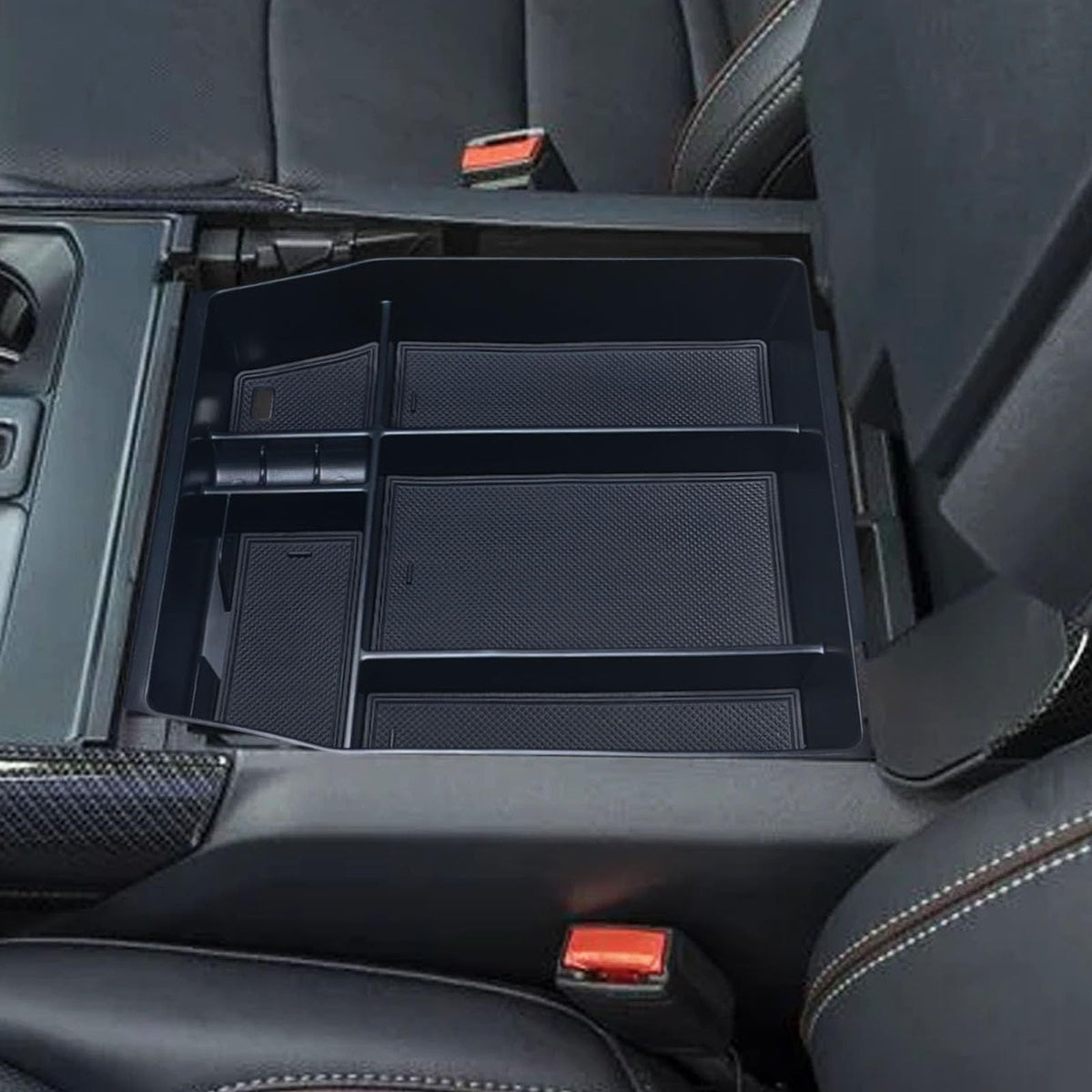 Zxiaochun tray installed in F-150 console demonstrating neat, secure fit