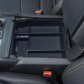 Zxiaochun tray installed in F-150 console demonstrating neat, secure fit