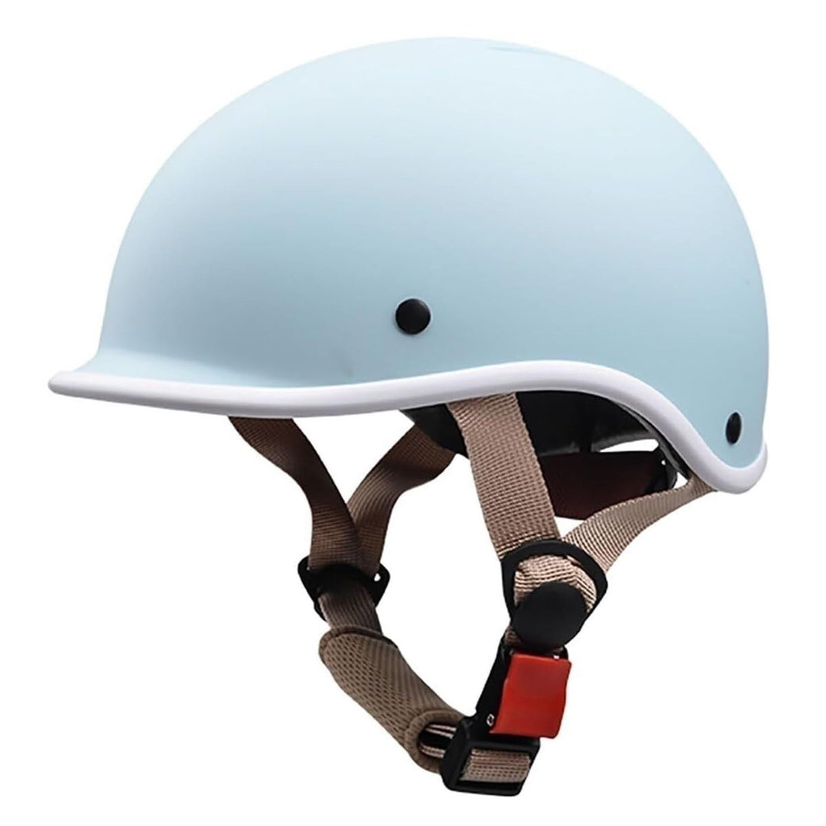 ZXKWFL front view of blue retro helmet showing classic styling and visibility benefit