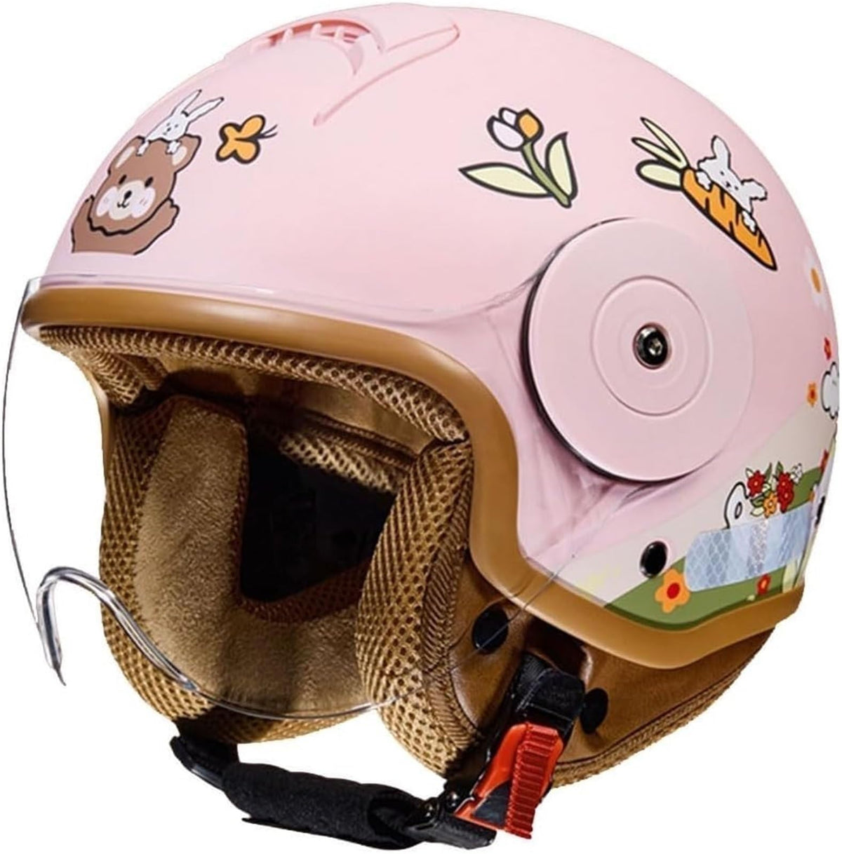 ZXKWFL helmet front view showing retro styling and visible protection benefit