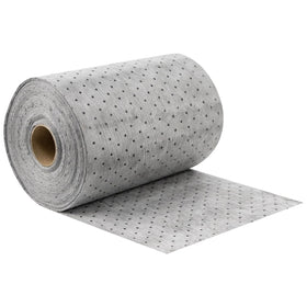 ZXQDRE front view of oil absorbent roll showing label and size benefits