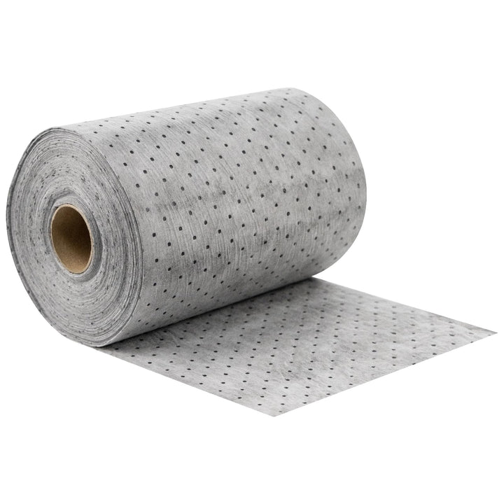 ZXQDRE front view of oil absorbent roll showing label and size benefits