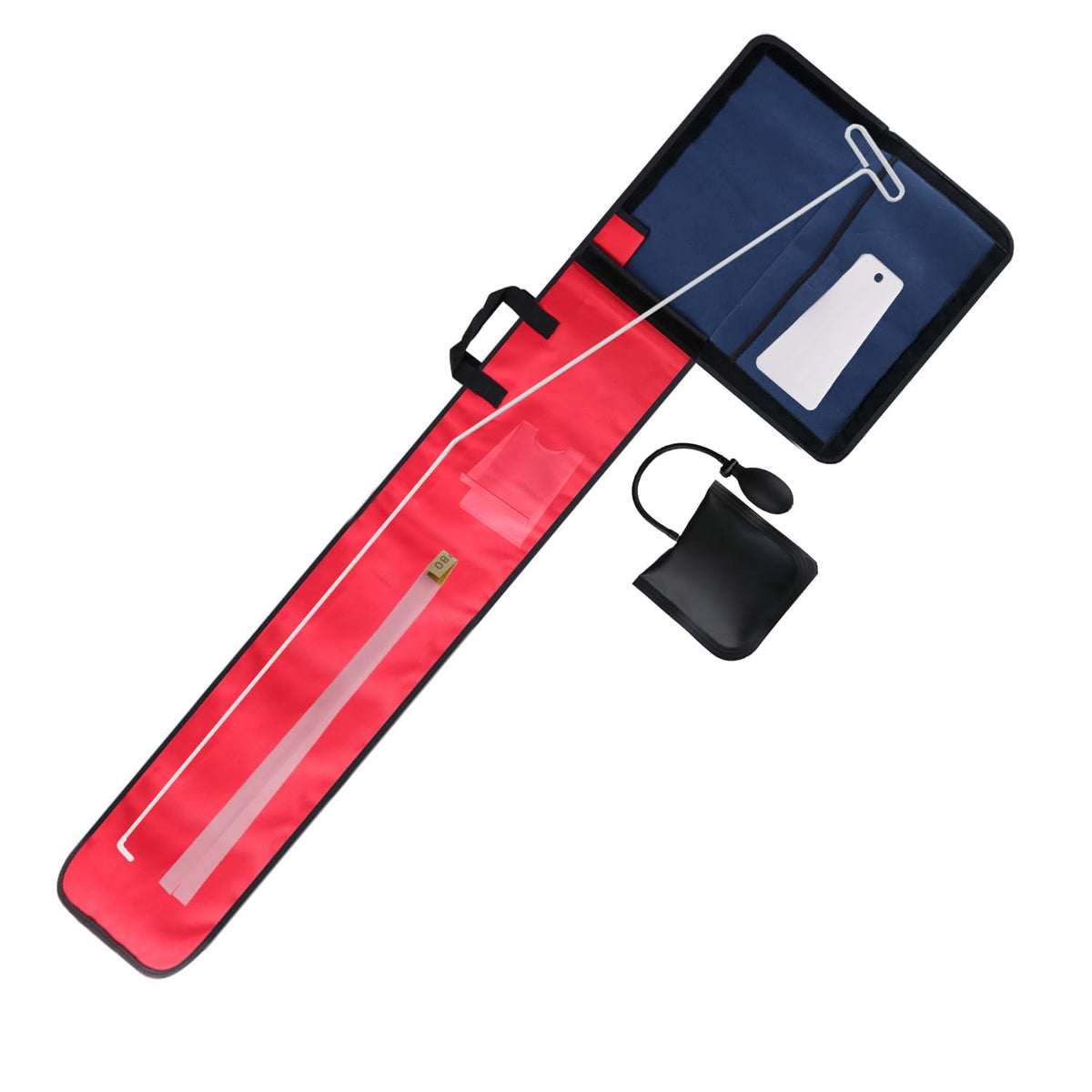 Zylaer front view showing kit tools and red bag for organized transport