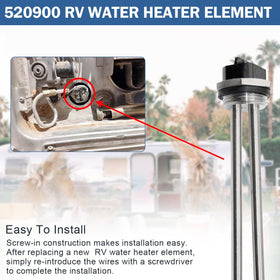 ZYLJHZ element installed in Suburban SW heater demonstrating restored hot water function