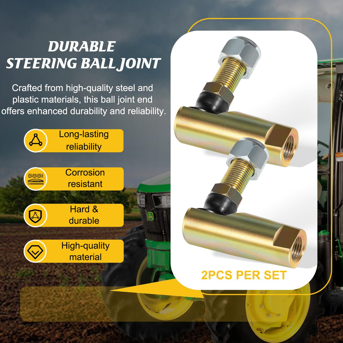 Zymurgoes installed on tractor steering linkage demonstrating restored control