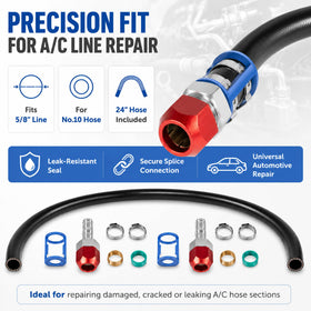 Zymurgoes installed splice on vehicle A/C line illustrating durable on-car repair