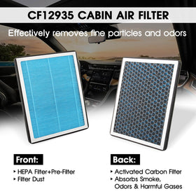 ZynoDrive cabin filter next to glovebox during replacement, simplifying DIY swap