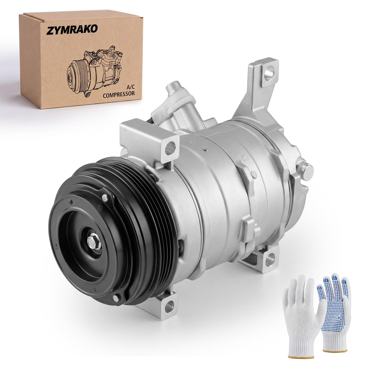 Zynrako front view of compressor showing fit and mounting for easy replacement