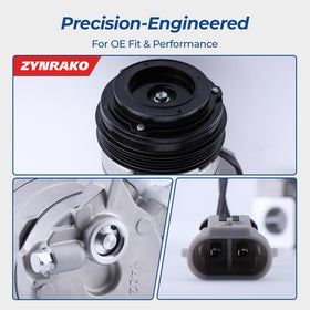 Zynrako installed compressor in engine bay showing factory-style fit