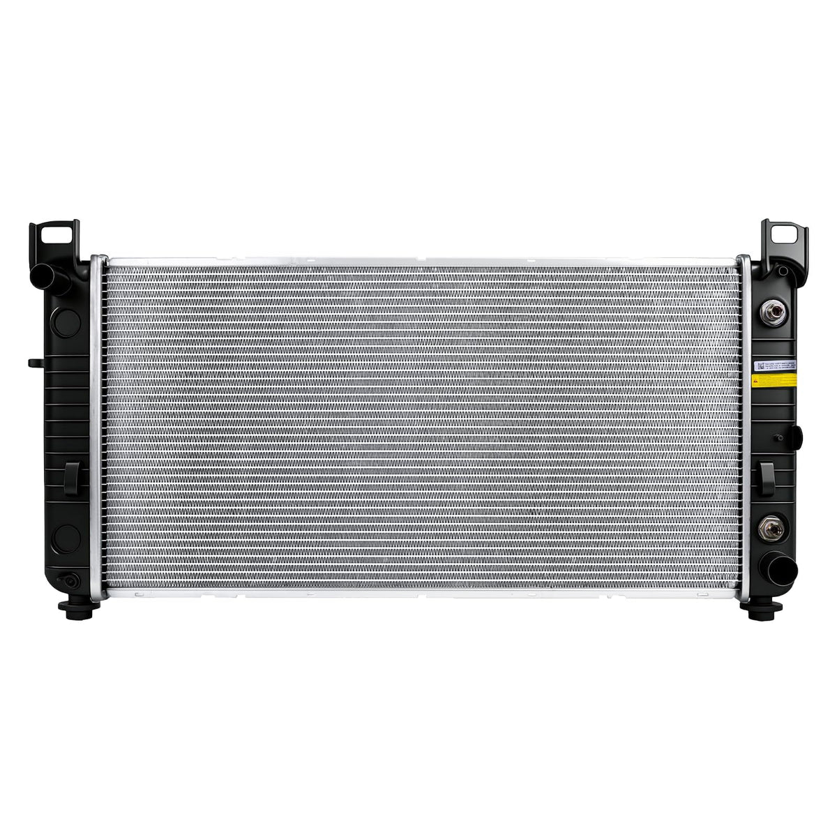 Zynrako radiator front view showing full-length core for direct-fit replacement