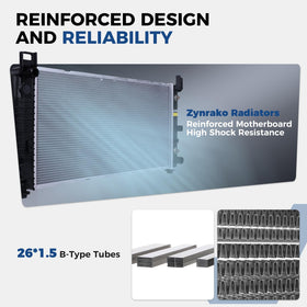 Zynrako radiator installed in engine bay demonstrating fitment and straightforward replacement