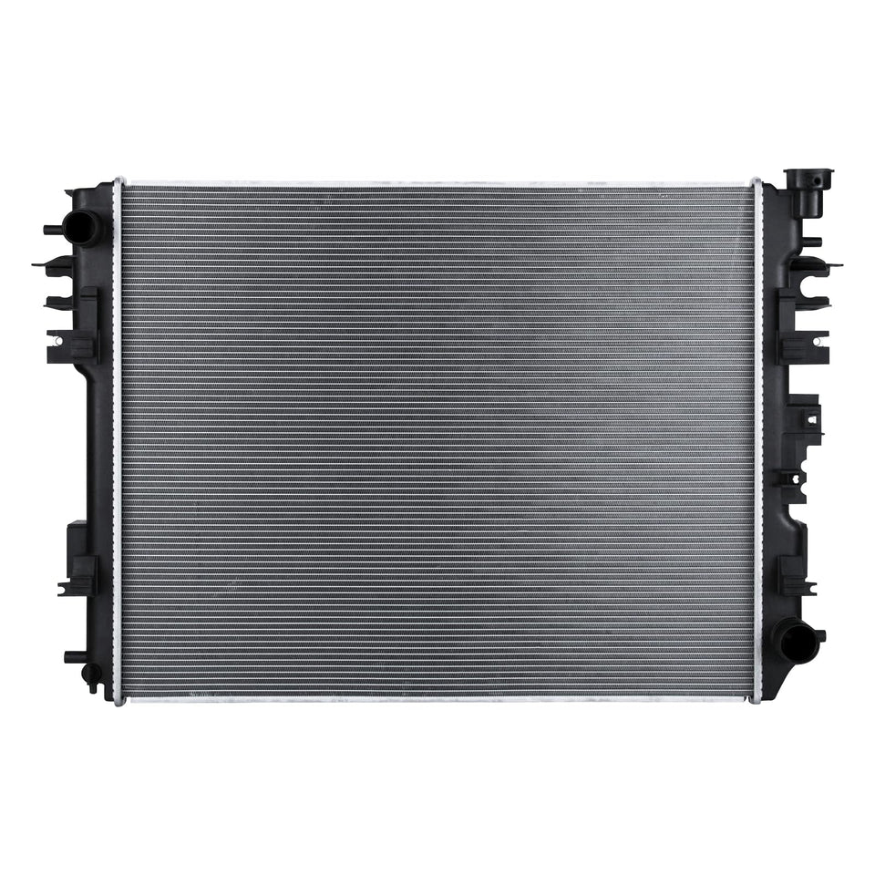 Zynrako radiator front view showing full core and mounting flanges for accurate fit