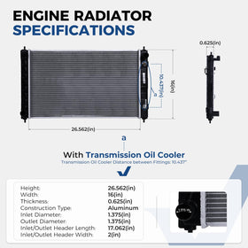 Zynrako transmission oil cooler ports visible for direct connection and cooler protection