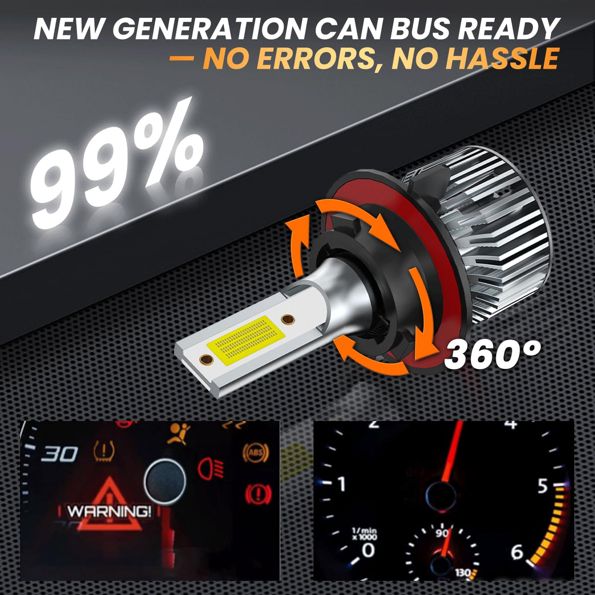 ZYRALUX bulbs installed in Ford Super Duty headlight showing improved road illumination